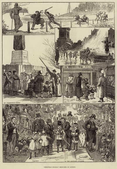 Vánoční prázdninové skici v Londýně od Harry Furniss