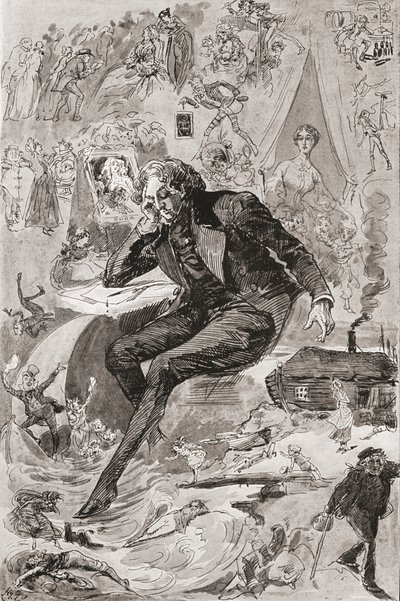 David Copperfield. Ilustrace Harryho Furnisse k románu Charlese Dickense David Copperfield z The Testimonial Edition, vydaném v roce 1910. od Harry Furniss