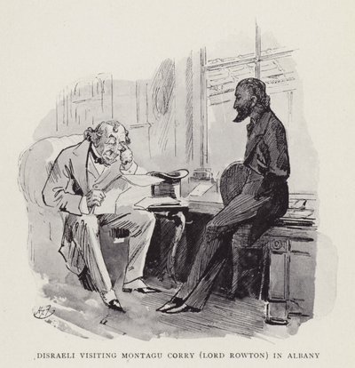 Disraeli na návštěvě u Montagu Corryho (lorda Rowtona) v Albany od Harry Furniss