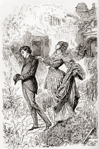 Estella a Pip v zahradě slečny Havishamové. " od Harry Furniss