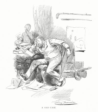 Golf: špatný případ (litho) od Harry Furniss