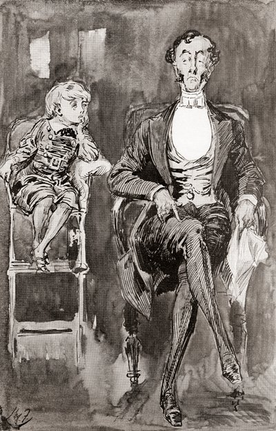 Ilustrace Harryho Furnisse k románu Charlese Dickense Dombey a syn z The Testimonial Edition, vydaného v roce 1910. od Harry Furniss