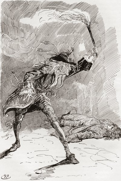 Ilustrace k románu Charlese Dickense Barnaby Rudge od Harry Furniss