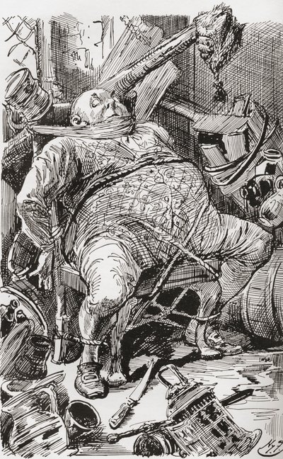 Ilustrace k románu Charlese Dickense Barnaby Rudge od Harry Furniss