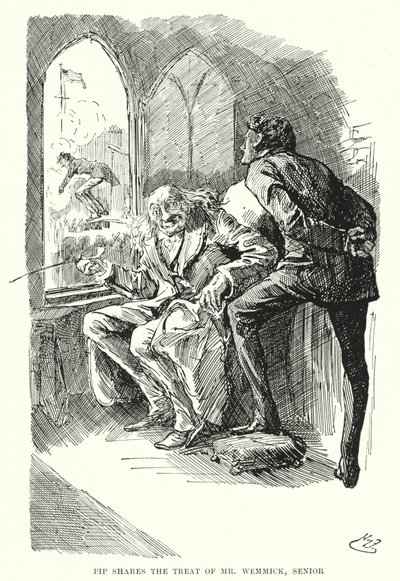 Ilustrace pro Velká očekávání od Charlese Dickense (litho) od Harry Furniss