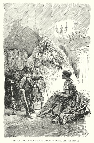 Ilustrace pro Velká očekávání od Charlese Dickense (litho) od Harry Furniss
