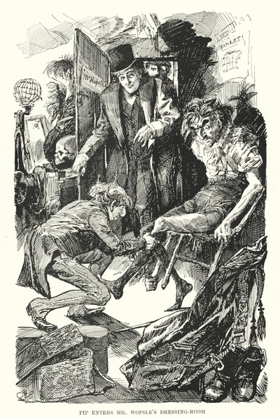 Ilustrace pro Velká očekávání od Charlese Dickense (litho) od Harry Furniss