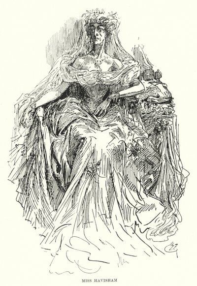 Ilustrace pro Velká očekávání od Charlese Dickense (litho) od Harry Furniss