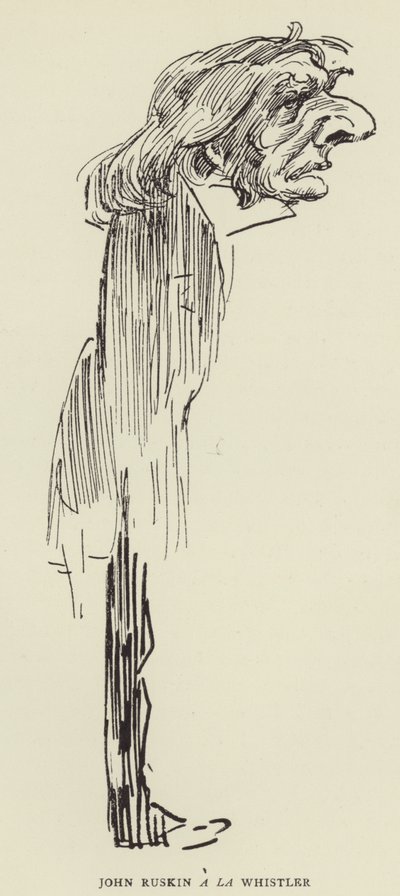 John Ruskin a la Whistler od Harry Furniss