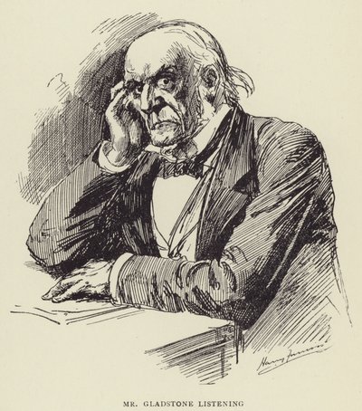 Pan Gladstone naslouchá od Harry Furniss