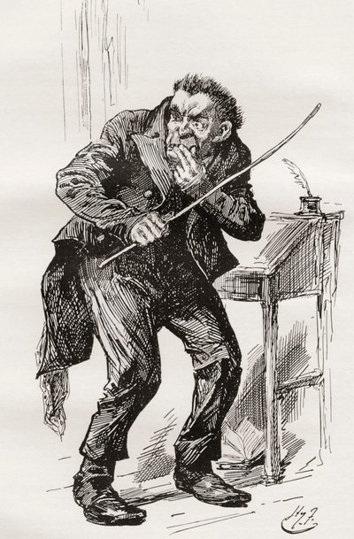 Pane Squeersi. Ilustrace Harryho Furnisse k románu Charlese Dickense Nicholas Nickleby z The Testimonial Edition, vydaném v roce 1910. od Harry Furniss