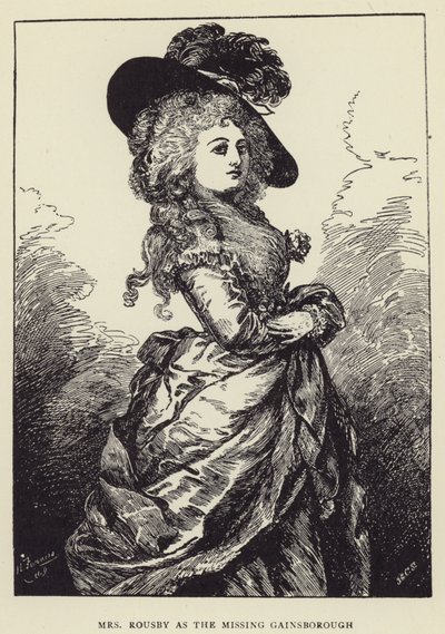 Paní Rousby jako chybějící Gainsborough od Harry Furniss
