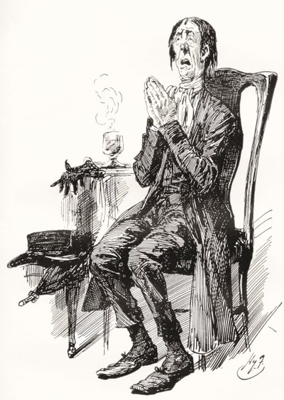 Stiggins. Ilustrace Harryho Furnisse k románu Charlese Dickense The Pickwick Papers z The Testimonial Edition, vydaného v roce 1910. od Harry Furniss