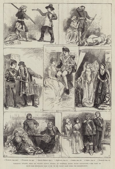 Tableaux Vivants z románů Sira Waltera Scotta v Cromwell House, South Kensington od Harry Furniss