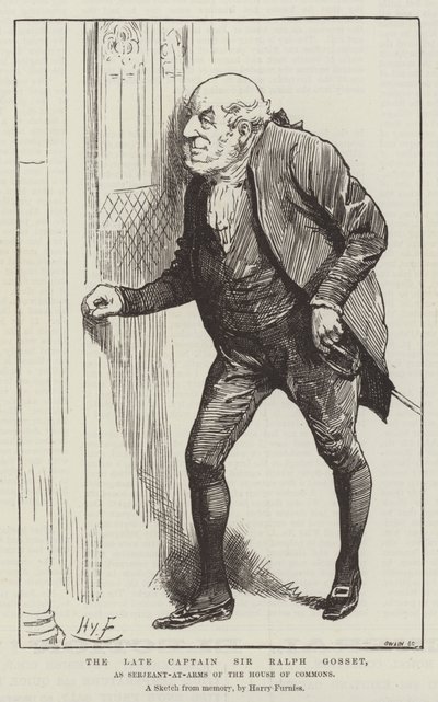 Zesnulý kapitán Sir Ralph Gosset jako Serjeant-at-Arms Dolní sněmovny od Harry Furniss