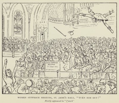 Zasedání k volebnímu právu žen, St James Hall, Vyrazte ho! od Harry Furniss