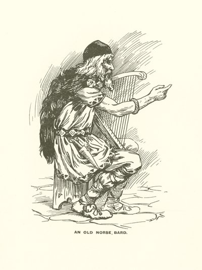 Staroseverský bard (rytina) od Harry George Theaker