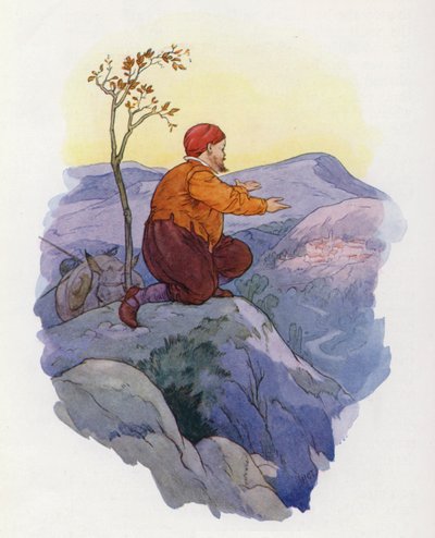 Ilustrace k Donu Quijotovi (barevná litografie) od Harry George Theaker