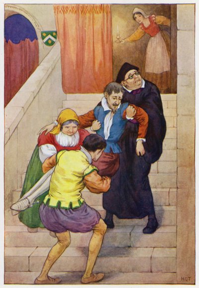 Ilustrace k Donu Quijotovi (barevná litografie) od Harry George Theaker