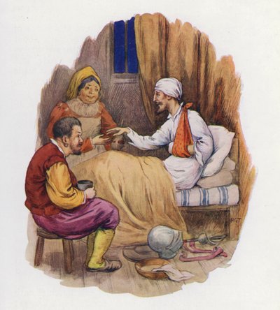 Ilustrace k Donu Quijotovi (barevná litografie) od Harry George Theaker