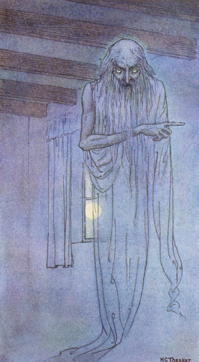 Duch (barevná litografie) od Harry George Theaker