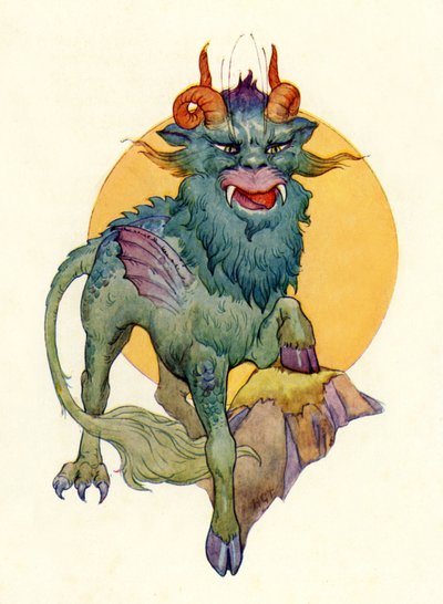 Velká šelma (barevná litografie) od Harry George Theaker