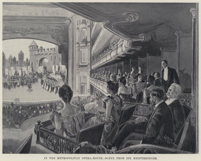 V Metropolitní opeře, scéna z Die Meistersinger (litho) od Harry Grant Dart