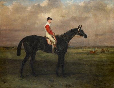 Chippendale-A dostihový kůň s žokejem na dostihovém závodišti Newmarket, kolem roku 1874 (olej na plátně) od Harry Hall