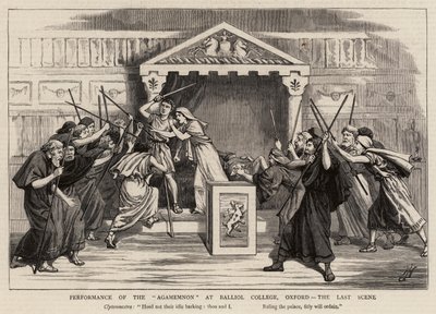 Představení Agamemnona na Balliol College v Oxfordu, Poslední scéna od Harry Hamilton Johnston