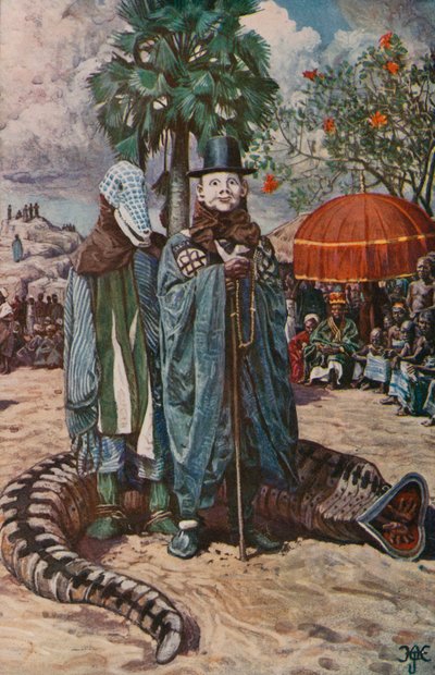 Maskovaní mumraj z Yoruby, jak je viděli Clapperton a Lander od Harry Hamilton Johnston