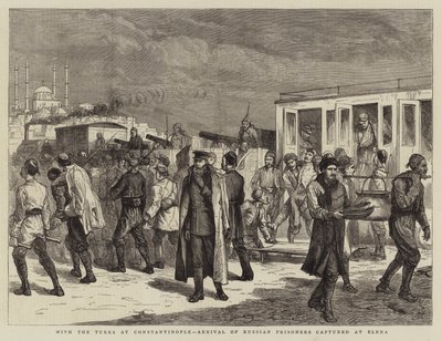 S Turky u Konstantinopole, příchod ruských zajatců zajatých u Eleny od Harry Hamilton Johnston