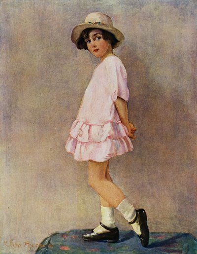 "Udělám?" - mladá dívka se chystá jít ven (barva litho) od Harry J. Pearson