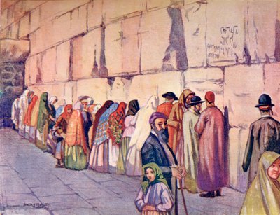 Zeď nářků, Jeruzalém, Palestina, cca 1910, z knihy Richarda Penlakea A Book of Modern Palestine, vyd. cca 1910. od Harry Morley