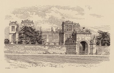 Hardwick Hall, Derbyshire (barevné lito) od Harry Percy Clifford