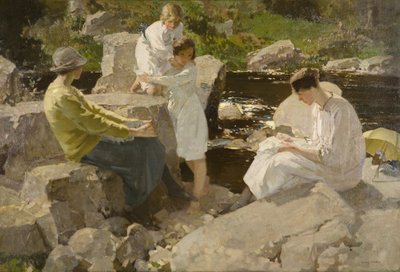 Prázdniny, cca 1920 (olej na plátně) od Harry Watson