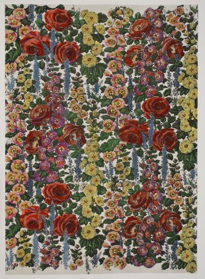 Hollyhocks and Roses, pub. 1933 od Harry Wearne