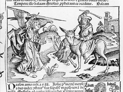 Balámův osel z Norimberské kroniky Hartmanna Schedela od Hartmann Schedel