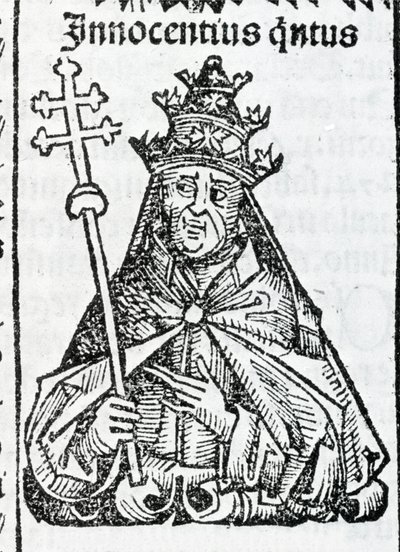Portrét papeže Inocence IV. (1195 - 1254) v Liber chronicarum od Hartmanna Schedela Norimberk 1497 od Hartmann Schedel