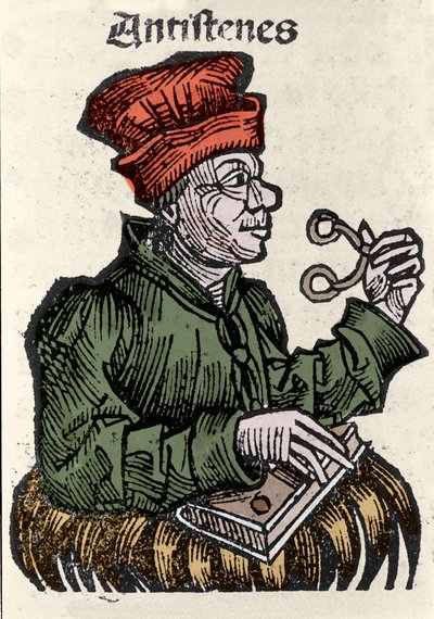 Řecký filozof Antisthene (444-365 př.nl). Xylografie „kronik Norimberku“ od Hartmanna Schedela od Hartmann Schedel