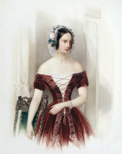 Velkokněžna Alexandra Nikolajevna Ruska, 1825-1844, c1840. od Hau