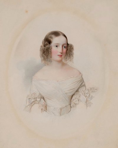 Portrét velkovévodkyně Olgy Nikolajevny z Ruska 1822-1892, královny Württemberska, 1838 od Hau