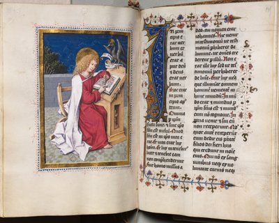 Kniha evangelií s portréty evangelistů: Zdobená iniciála od Hausbuch Master