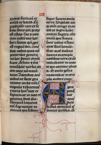Kniha evangelia s portréty evangelistů: zdobená iniciála, c. 1480. od Hausbuch Master