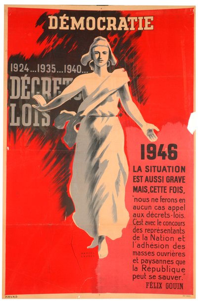 Francouzský prodemokratický plakát, 1946 od Havas