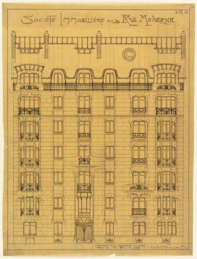 Design pro fasádu Societé Immobilière de la Rue Modern, č. 6 od Hector Guimard