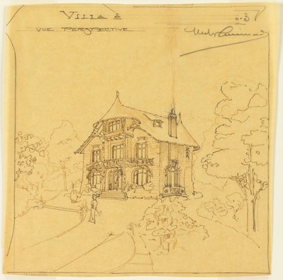 Perspektivní pohled na vilu od Hector Guimard