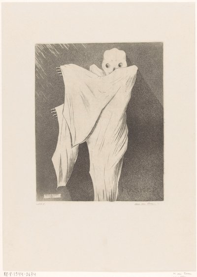 De Dood (původní název na objektu) Masker (původní název série na objektu) od Hein von Essen (signed by artist)