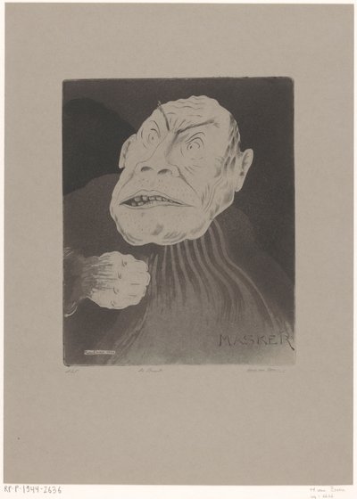 De bruut (původní název na objektu) Masker (původní název série na objektu) od Hein von Essen (signed by artist)
