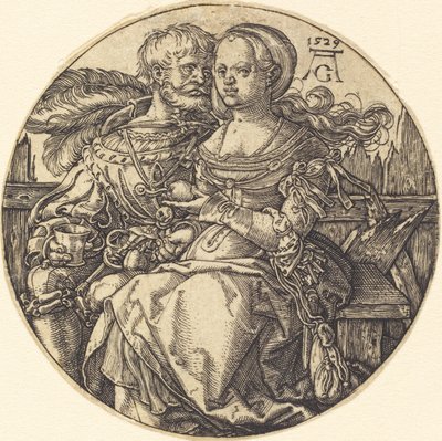 Pár sedících milenců od Heinrich Aldegrever