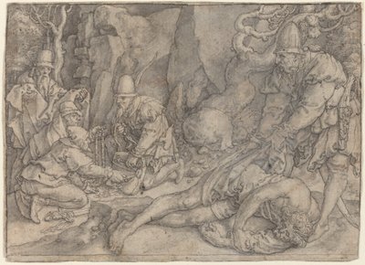 Muž přemožený zloději, c. 1554. od Heinrich Aldegrever